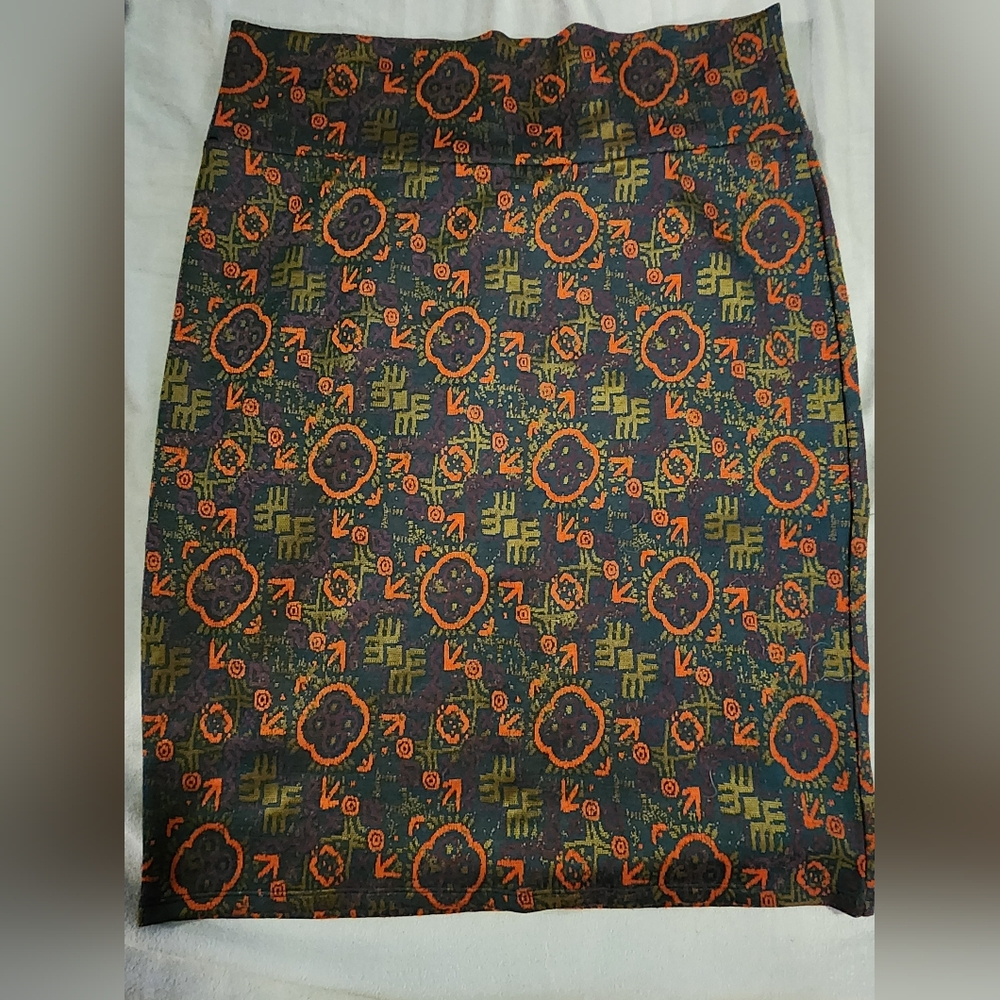 Lularoe Pencil Skirt, Multicolor pattern, XL